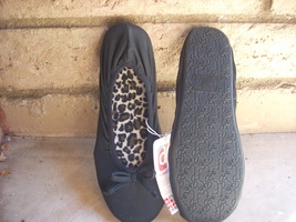 slippers black leopard dear foams size 9-10 large nwt - £35.35 GBP