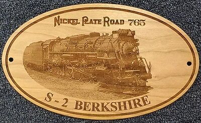 Primary image for Nickel Plate Railroad #765 S-2 Engraved Wooden Sign Gifts For Men, Model Train 