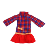 Vintage Barbie Dress Clothes Plaid Red Blue Bow Ruffle  - €15,43 EUR