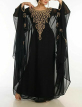 Long Kaftan Abaya Ramzan  Dress Georgette Fancy Wedding Dubai Farasha Mo... - £45.63 GBP