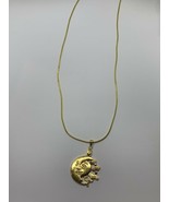 Unisex Fashion 18k Gold Filled Snake Chain Necklace With Alloy Sun Moon Pendant - $13.85