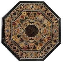 36&quot;x36&quot; Marble Coffee Table Top Rare Pietra Dura Mosaic Inlay Garden Home Decors - £1,879.13 GBP