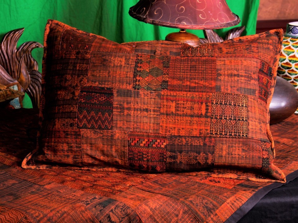 Handcrafted Terracotta Guatemalan Embroidered Accent Pillow Cover - $72.73