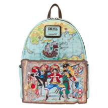 Licensed Loungefly25th Anniversary One Piece Luffy Gang Map Mini Backpack - $80.99