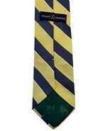 tommy hilfiger tie, silk necktie, mens striped tie, navy gold tie, class... - $17.10