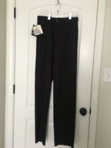 Landmark Men&#39;s Casual Work Uniform Pants Pleated Front Size 28 Black - $37.83