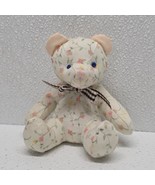 Vintage Russ Berrie Li&#39;l Posies White Floral Spring Bear Sitting Plush - $310.56 MXN