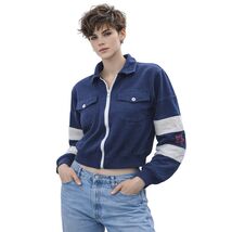 VTG Late 1970s Boston Traders Striped Sleeve Zip Jacket Elastic Waist M/L - $69.95