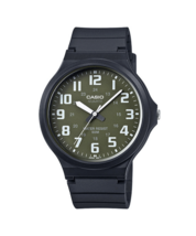Casio MW240-3B Unisex Classic Analog Black &amp; Green Resin Watch - £35.52 GBP