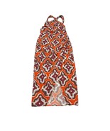 Zara Dress Womens S Geometric Midi High Neck Open Back Ruched Slit Vacation - €29,61 EUR