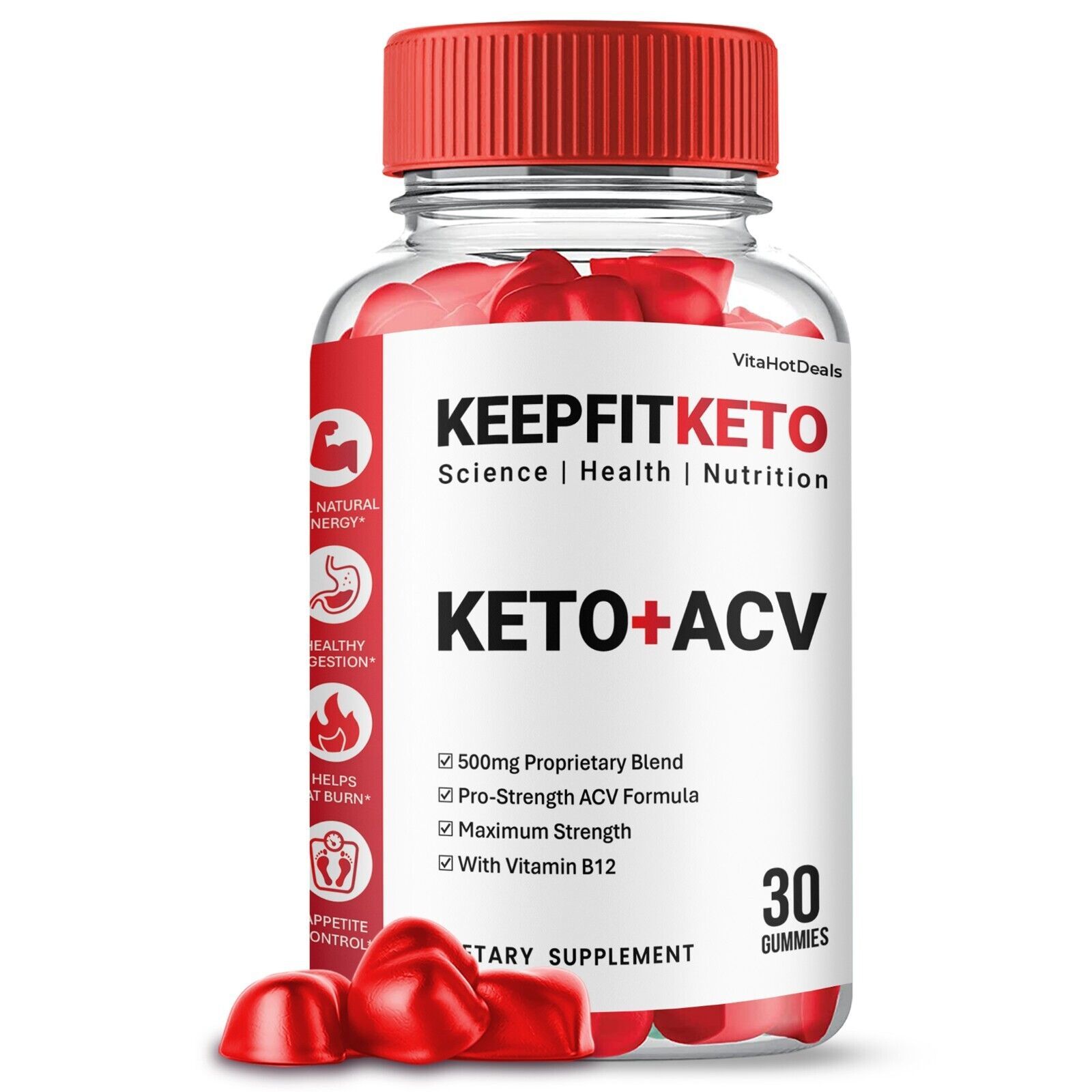 1 Pack Keep Fit Keto ACV Gummies, Max Strength Supplement, KeepFit Gummies