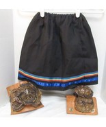 New Native American Seminole Girl&#39;s Handmade Ribbon Skirt Black Rainbow ... - $635.44 MXN