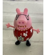 Peppa Pig Dad Poppa Daddy 3in Action Figure Toy With Red Floral Shirt 2003 - £7.78 GBP