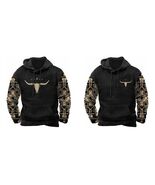 Graphic Hoodies for Men Aztec Western Vintage Long Sleeve Pullover Tops Drawstri - $25.77