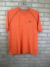 Under Armour Shirt Adult Small Orange The Tech Tee Loose HeatGear Athlei... - $14.84
