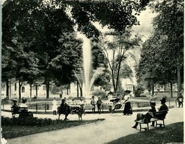 Vtg Postcard 1906 Bronson Park Fountain Kalamazoo, Michigan - £6.14 GBP