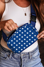 Bluing Independent Day Flag Star Printed Crossbody Bag - $9.07