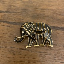 VTG Elephant Broach Black Enamel Pin  - $15.00