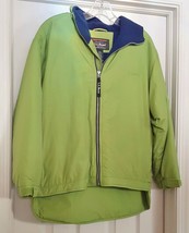 LL Bean Fleece Lined Hooded Jacket Coat Windbreaker Green Kid&#39;s Large.14-16 - £23.73 GBP