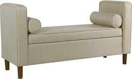 Homepop Home Decor | Upholstered Modern Storage Ottoman Bench With, Cream - £211.67 GBP