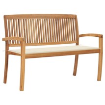  Garden Bench Teak 2-seater Stackable Durable Wooden Bench - $458.16 CAD