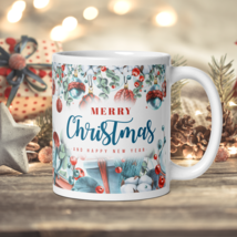 Christmas Retro Style Coffee Mug, Christmas Snowman Mug, Christmas Tree Mug - £16.43 GBP