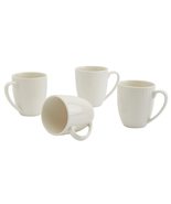 Unknown1 Tabletops 4pc Bloom 15oz Mug Set Off/White Solid Modern Contemp... - £21.81 GBP