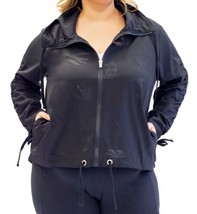 Nanette Lepore Womens Activewear Plus Size Windbreaker Jacket,Size 1X,Black - £61.64 GBP