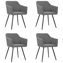  Dining Chair Set of 4 Light Grey Fabric (100% polyester), metal - $767.27 CAD