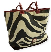 Dooney &amp; Bourke Zebra Skin Print Leather Trim Tote Satchel Shoulder Bag COA - $43.63