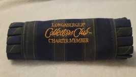 Longaberger Collectors Club Charter Member Green &amp; Navy Plaid Fabric HANDLE Tie - £4.31 GBP