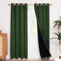 Green Set Of 2 Deconovo 100% Blackout Curtains, Thermal Insulated, Or Nu... - $57.93