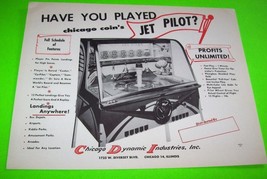 Jet Pilot Arcade FLYER Original NOS 1959 Game Paper Artwork Sheet Chicag... - $33.25