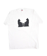 Vintage Cat T Shirt Size XL Corner Cat Graphic Kitten Silhouette Made in... - $24.13