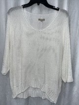 Carina Ricci Women&#39;s Sweater White Open Knit Size Large - £25.89 GBP