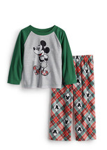 Disney&#39;s Mickey Mouse Toddler Boy Plaid Top &amp; Bottoms Pajama Set, Size 2T - £13.48 GBP