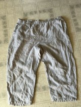 J. Jill Love Linen gray Wide Leg Lightweight Cropped Pull-On Pants Med P... - £20.98 GBP