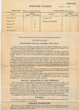 1929 Harvard College Parent&#39;s Copy Grades &amp; 1930 Registration Form Cambr... - £34.99 GBP