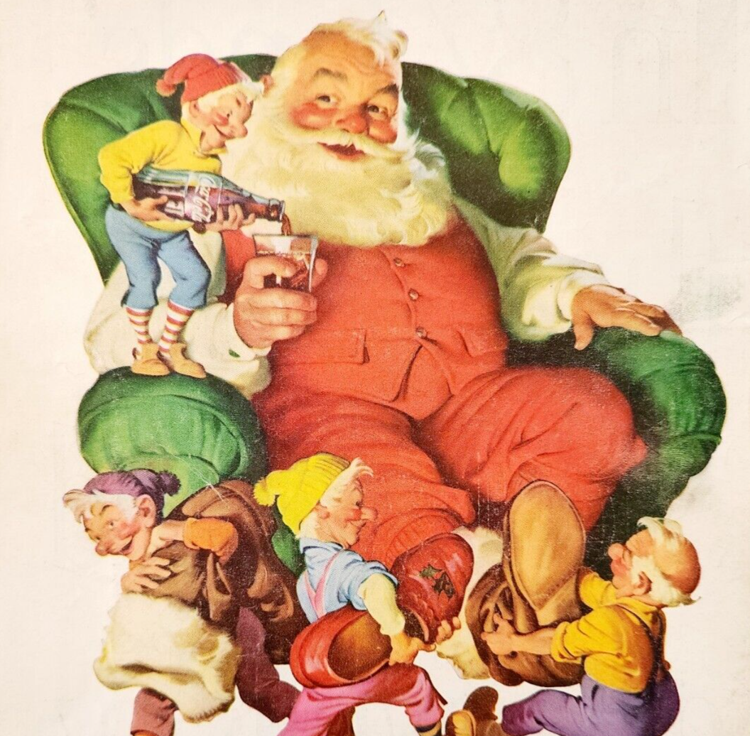 1960 Coca Cola Santa Claus Coke Advertisement Christmas Elves Vintage DWF14 - $49.99
