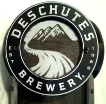 Vintage DeSchutes Brewery 12 1/4&quot; Wood Bar Tap Handle Black &amp; White Thre... - $184.28 MXN