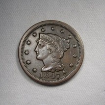 1847 Large Cent N-10 CH VF Coin AM673 - $88.11