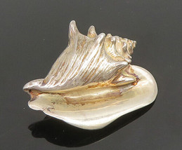 KABANA 925 Sterling Silver - Vintage Carved Whelk Seashell Brooch Pin - BP9552 - £51.05 GBP
