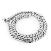 Men&#39;s Solid 925 Silver Miami Cuban Curb Link Heavy Chain Necklace 12MM A... - £177.55 GBP