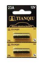 Tianqiu A23 Battery 23A 23AE 12V Alkaline, Tearstrip (2 Batteries) EXP 5/23 - $4.03