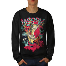 Wellcoda Christmas Santa Funny Mens Sweatshirt, Xmas Casual Pullover Jumper - £24.19 GBP+