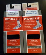 LOT 2 Swiss Therapeutic Diabetic Sock Black Unisex Size C Men&#39;s Size 8-1... - $475.17 MXN