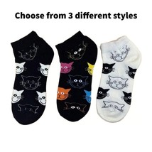 Happy Cat Face Pattern Ankle Socks (Adult Medium) - $3.25