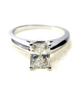 Radiant Diamond Ring 14k White Gold (1.32 Ct E VS1(Drilled) Clarity) GIA - £6,508.97 GBP