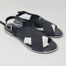 Womens London Rag Laila Sandals Size 7 Black Fabric Buckle Casual Shoes  - £21.24 GBP