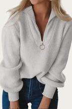 RIBBED-KNIT HALF-ZIP SWEATER - $45.00